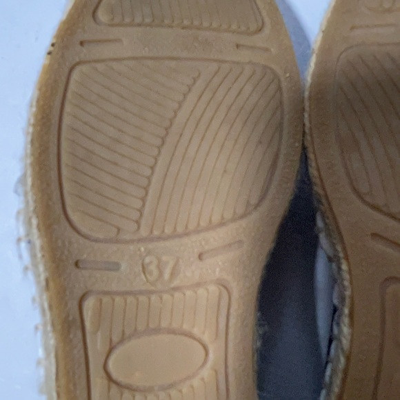 Clara Duran Striped Navy White Espadrilles Size 37 made in Spain canvas - Picture 7 of 10